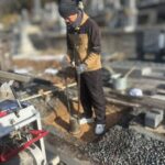 大垣市勝山南墓地　新しい墓石の建立　①墓石建立